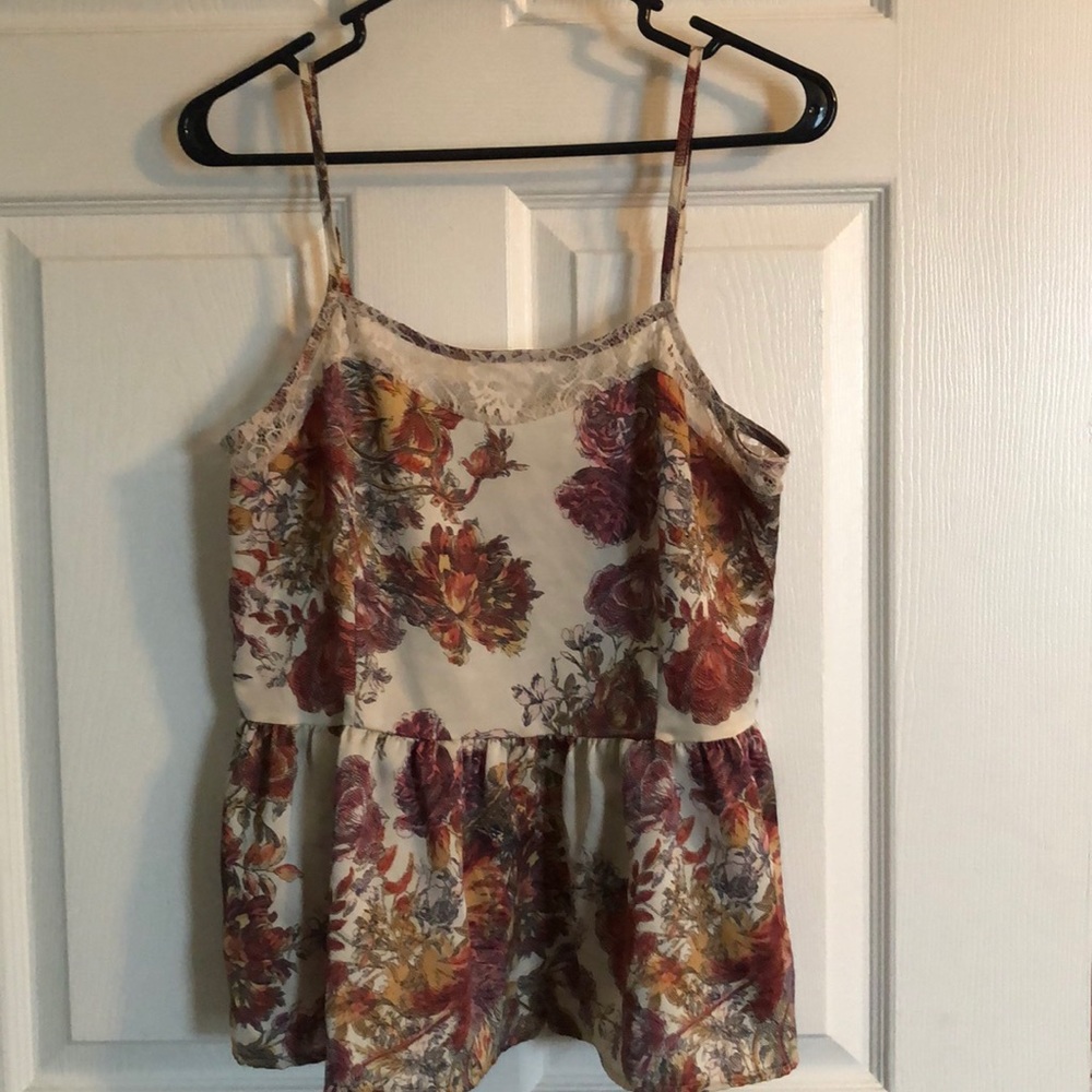 lily White satin and lace tank top